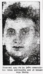 Zinoviev newspaper photo