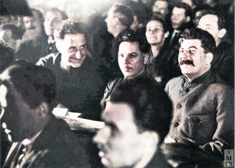 Ordzhonikidze, Voroshilov and Stalin