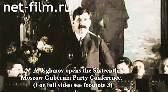 Nikolai Uglanov opens the Sixteenth Moscow Gubernia Party Conference