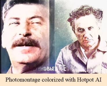 Stalin and Zinoviev photomontage