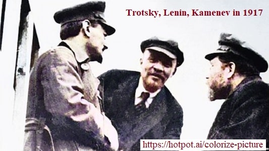 Trotsky, Lenin and Kamenev (1917)